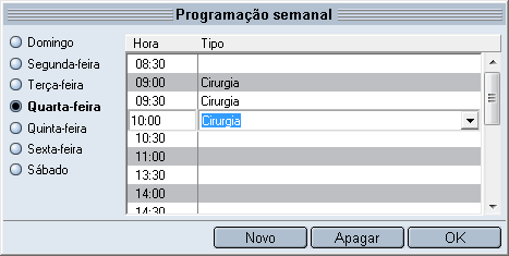 Programação semanal