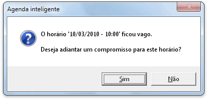 Horário disponível