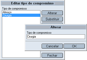 Editar tipo de compromisso