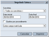 Faturas para convênios