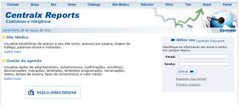 Acesso através do Centralx Reports